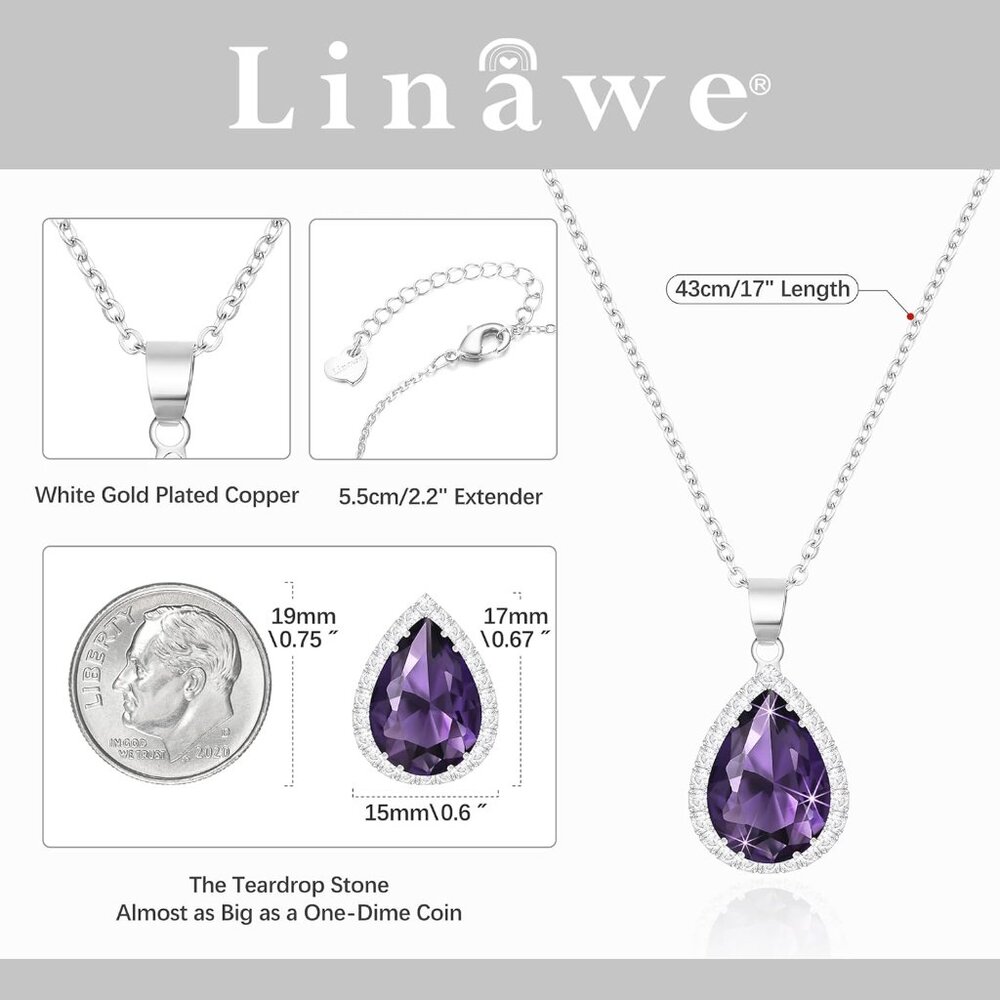 Crystal Chain Necklace for Women Trendy, Imitation Diamond Pendant, Statement Cu - Picture 2 of 5